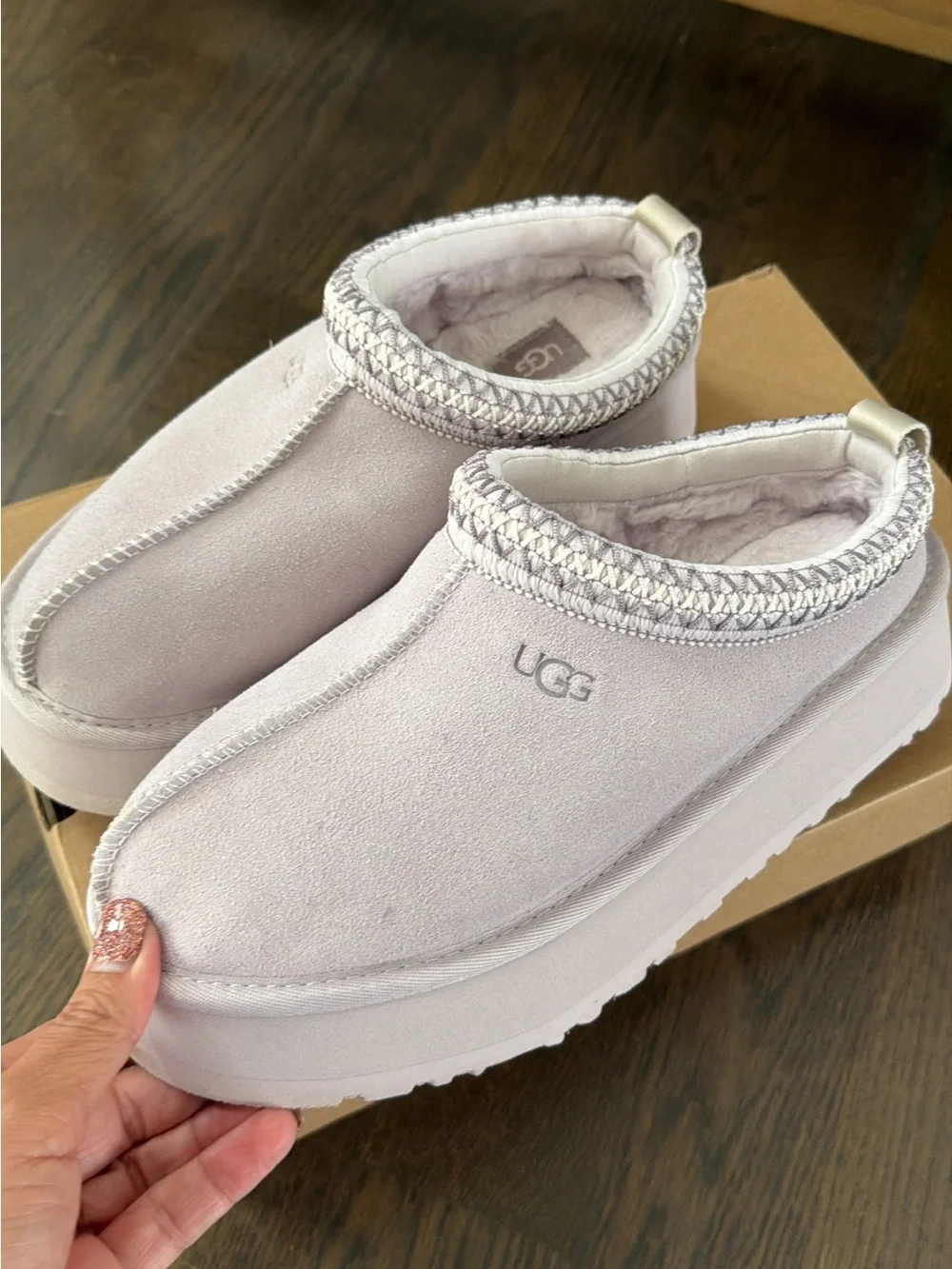 UGG Women's Slip-On Suede Slippers in Light Lilac - Picture 1 of 5
